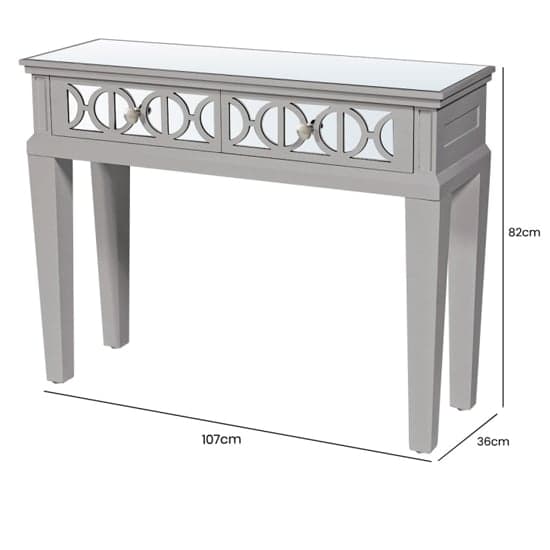 Tyler Mirrored Console Table With 2 Drawers In Grey_6
