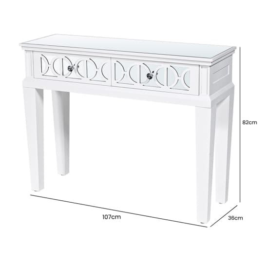 Tyler Mirrored Console Table With 2 Drawers In Washed White_7