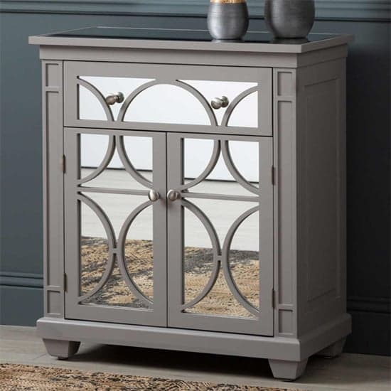 Tyler Mirrored Sideboard With 2 Doors 1 Drawer In Grey_1