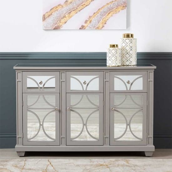 Tyler Mirrored Sideboard With 3 Doors 3 Drawers In Grey_5