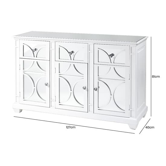 Tyler Mirrored Sideboard With 3 Doors 3 Drawers In Washed White_5