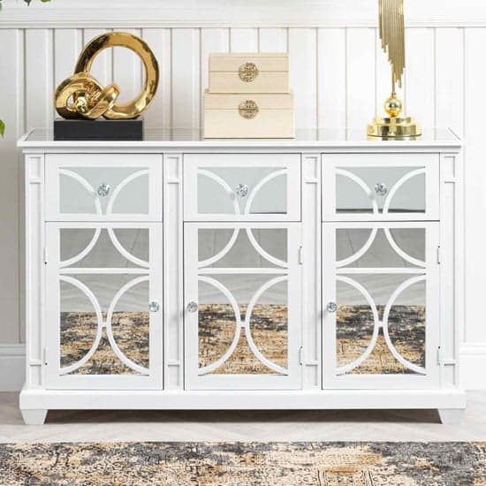 Tyler Mirrored Sideboard With 3 Doors 3 Drawers In Washed White_1