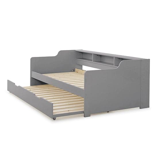 Tyler Wooden Single Guest Day Bed With Trundle In Grey_11