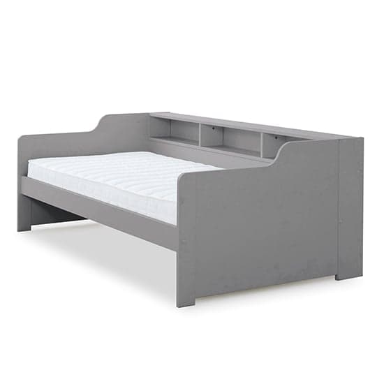 Tyler Wooden Single Guest Day Bed With Trundle In Grey_9
