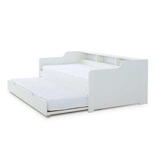 Tyler Wooden Single Guest Day Bed With Trundle In White_6