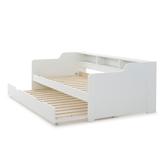 Tyler Wooden Single Guest Day Bed With Trundle In White_7