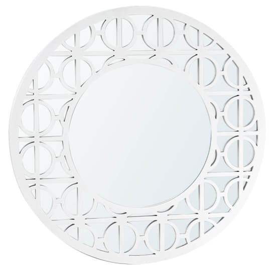 Tyler Wall Mirror Round With White Wooden Frame_2