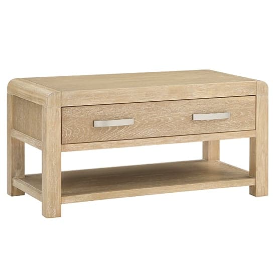 Tyler Wooden Coffee Table With 1 Drawer In Washed Oak_1
