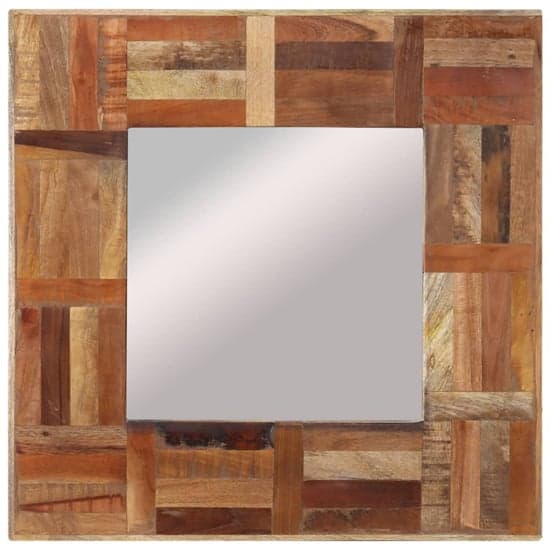 Ubaldo Square Reclaimed Wood Wall Mirror In Multicolour_2