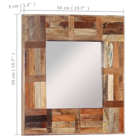 Ubaldo Square Reclaimed Wood Wall Mirror In Multicolour_5