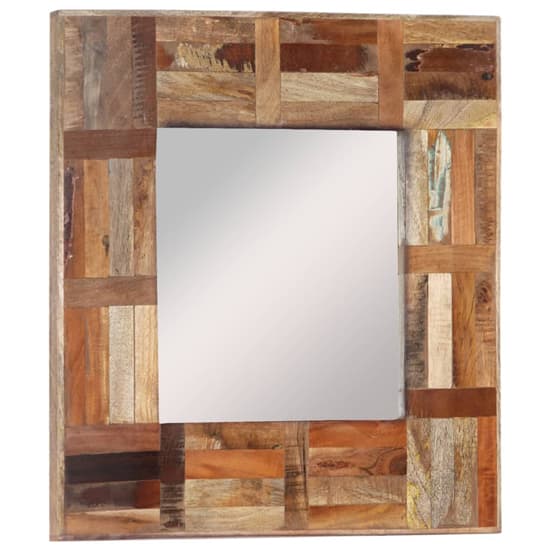 Ubaldo Square Reclaimed Wood Wall Mirror In Multicolour_1