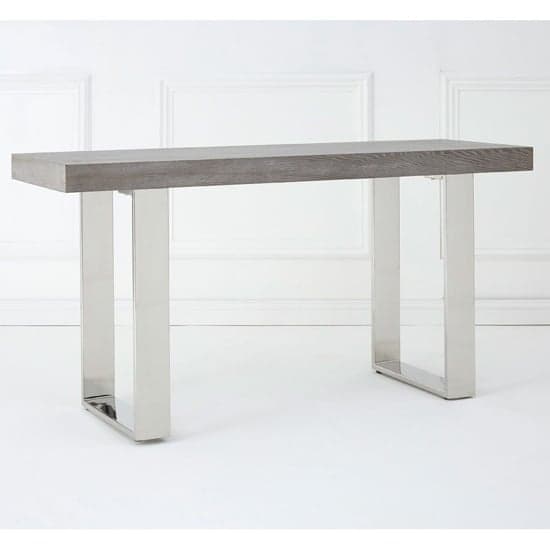 Ulmos Wooden Console Table With U-Shaped Base In Grey_1