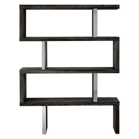 Ulmos Wooden Shelving Unit With Steel Frame In Black_2