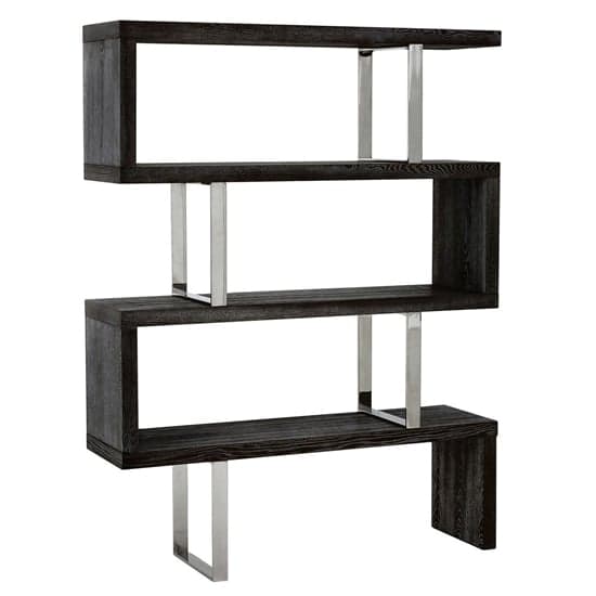 Ulmos Wooden Shelving Unit With Steel Frame In Black_1