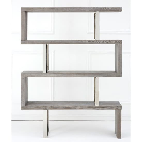 Ulmos Wooden Shelving Unit With Steel Frame In Grey_3