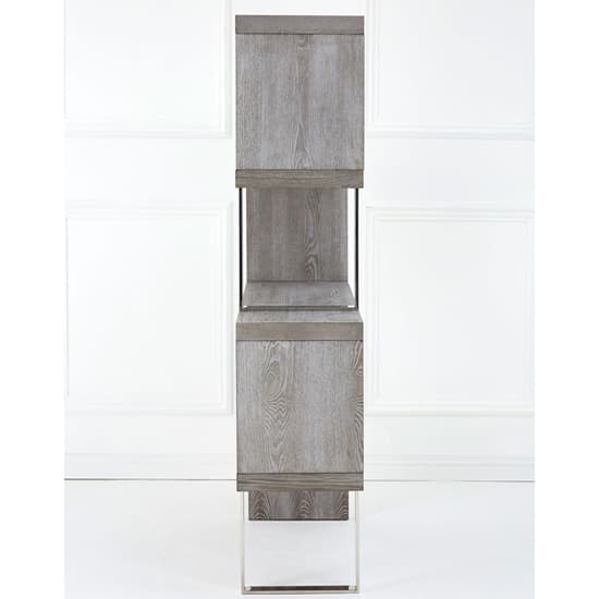 Ulmos Wooden Shelving Unit With Steel Frame In Grey_5