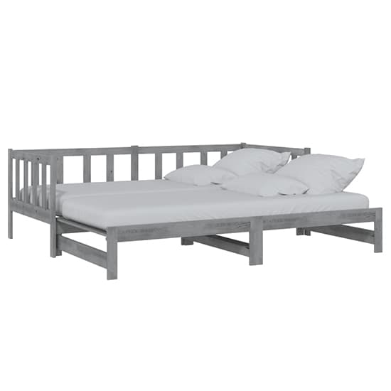 Umeko Solid Pinewood Pull-Out Single Day Bed In Grey_4