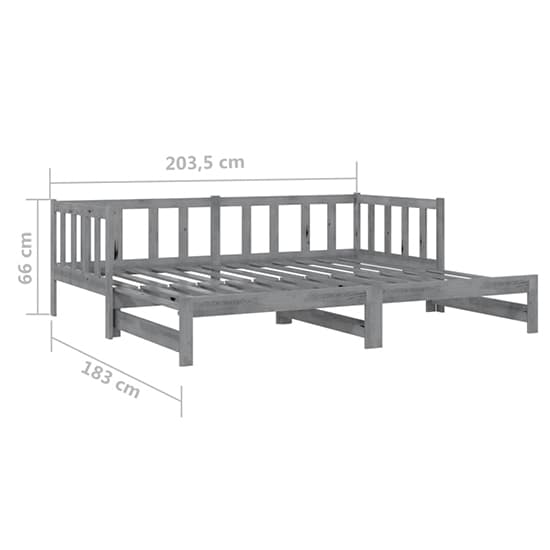 Umeko Solid Pinewood Pull-Out Single Day Bed In Grey_6