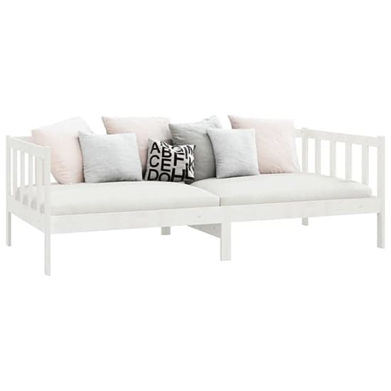 Umeko Solid Pinewood Single Day Bed In White_2