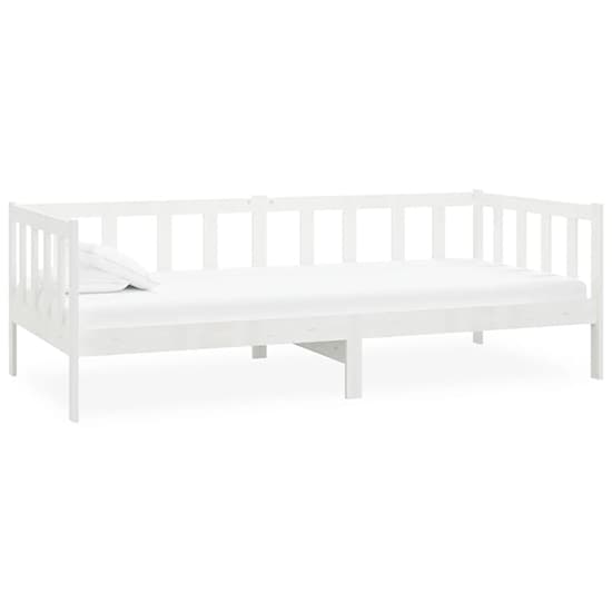 Umeko Solid Pinewood Single Day Bed In White_3