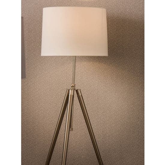 Unica Cream Fabric Shade Floor Lamp With Chrome Tripod Base_2