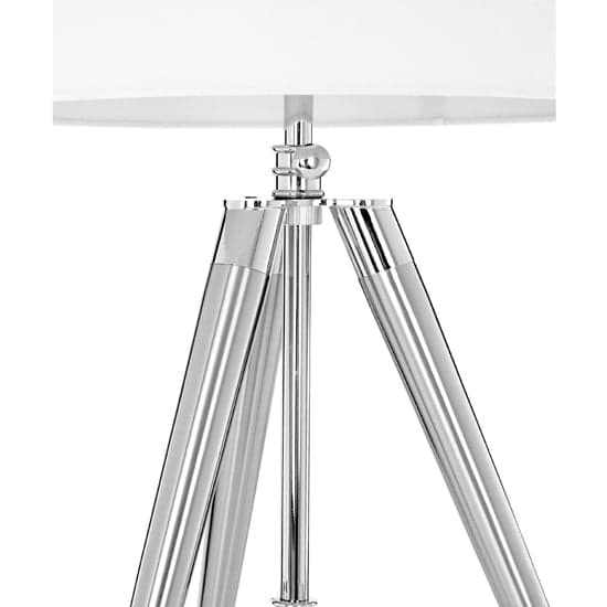 Unica Cream Fabric Shade Table Lamp With Chrome Tripod Base_3