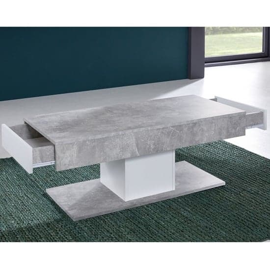 Universal Wooden Coffee Table In Stone Grey With Storage_2