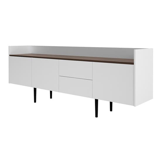 Unka Wooden 3 Doors 2 Drawers Sideboard In Walnut And White_2