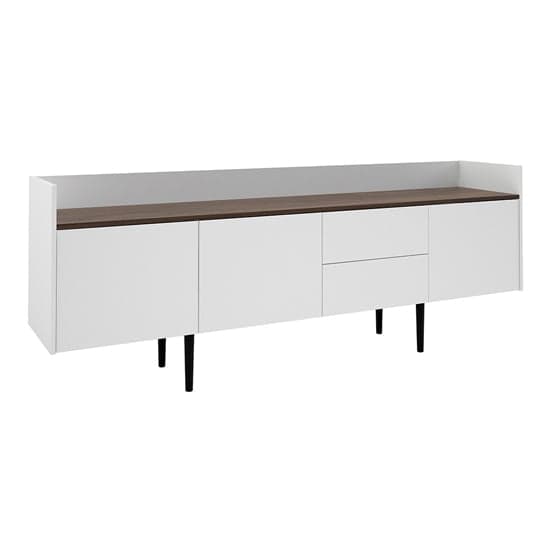 Unka Wooden 3 Doors 2 Drawers Sideboard In Walnut And White_1