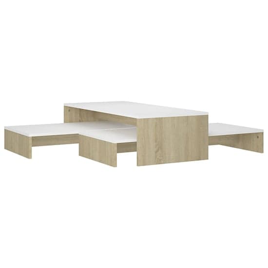 Urania Wooden Nesting Coffee Table Set In White And Sonoma Oak_2