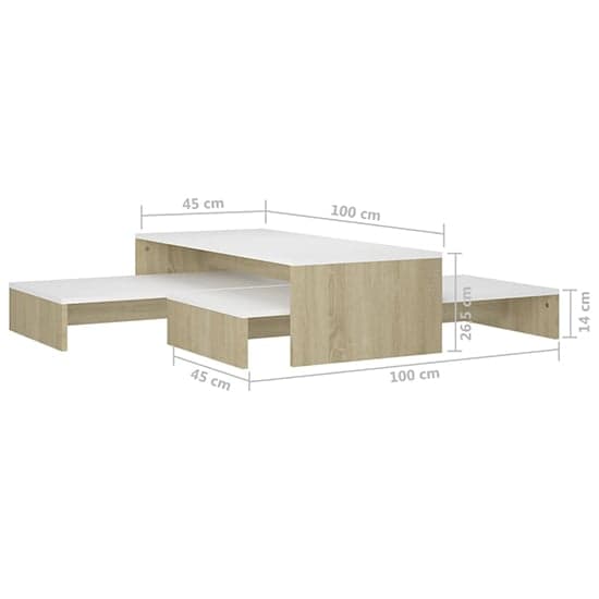 Urania Wooden Nesting Coffee Table Set In White And Sonoma Oak_5