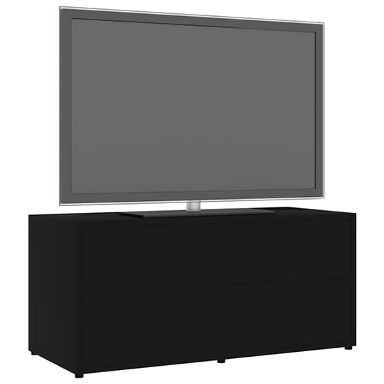 Urara Wooden TV Stand With 1 Door 2 Drawers In Black_3