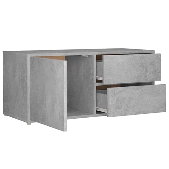 Urara Wooden TV Stand With 1 Door 2 Drawers In Concrete Effect_6