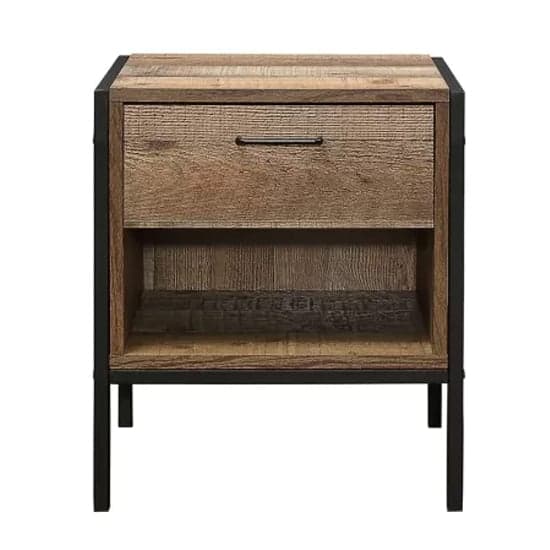 Urbana Wooden Bedside Cabinet With 1 Drawer In Rustic_4