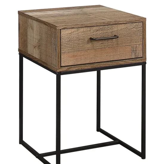 Urbana Wooden Bedside Cabinet Narrow With 1 Drawer In Rustic_3