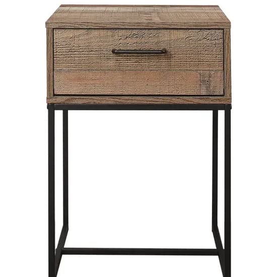 Urbana Wooden Bedside Cabinet Narrow With 1 Drawer In Rustic_4