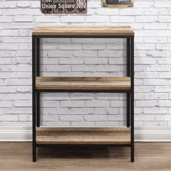 Urbana Wooden Bookcase With 3 Tiers In Rustic_2