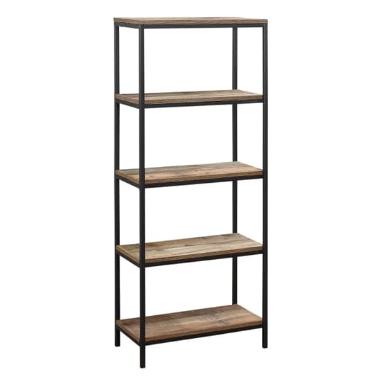 Urbana Wooden Bookcase With 5 Tiers In Rustic_3