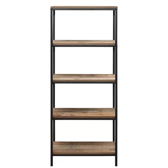 Urbana Wooden Bookcase With 5 Tiers In Rustic_4