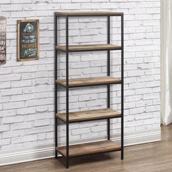 Urbana Wooden Bookcase With 5 Tiers In Rustic_1