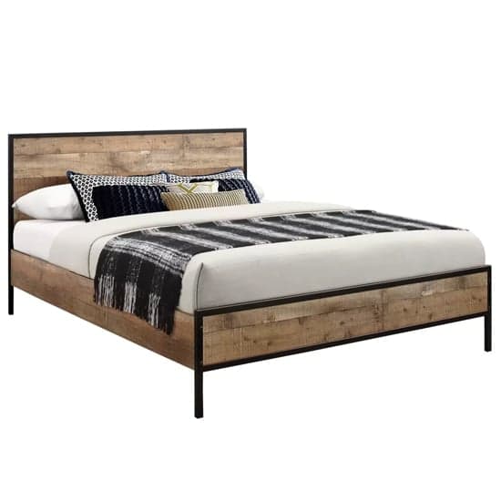 Urbana Wooden Double Bed In Rustic_4