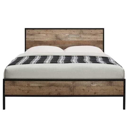 Urbana Wooden Double Bed In Rustic_5