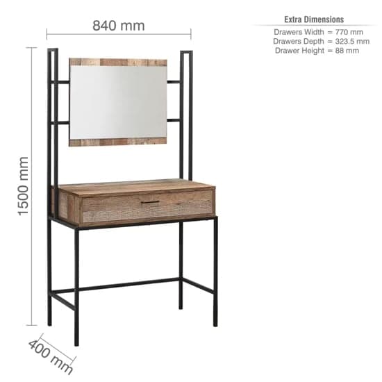 Urbana Wooden Dressing Table And Mirror In Rustic_5