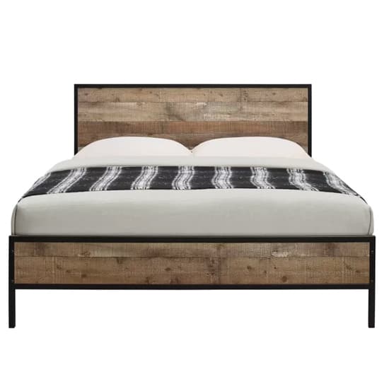 Urbana Wooden King Size Bed In Rustic_5