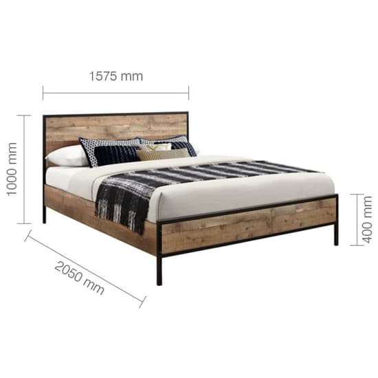 Urbana Wooden King Size Bed In Rustic_7