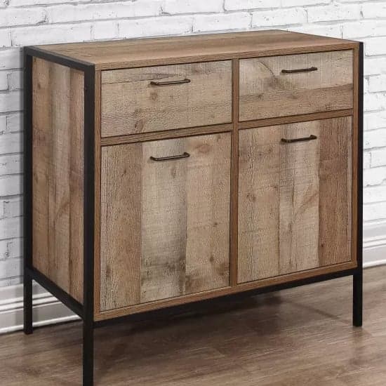 Urbana Wooden Sideboard With 2 Doors And 2 Drawers In Rustic_1