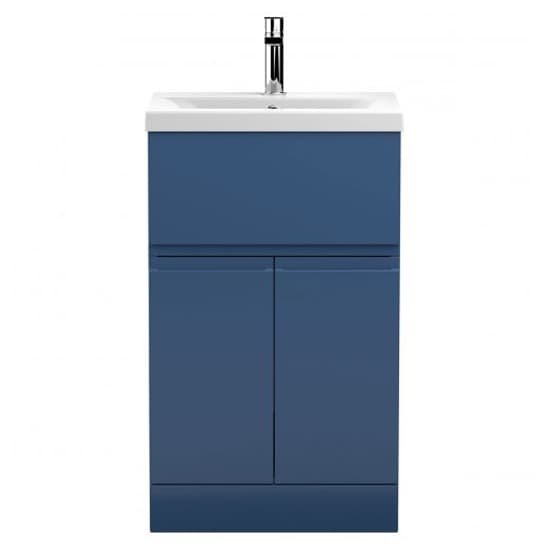 Urfa 50cm 1 Drawer Vanity With Mid Edged Basin In Satin Blue_1