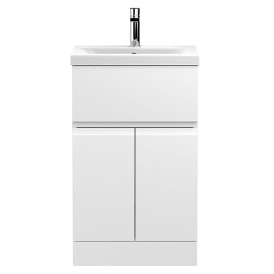 Urfa 50cm 1 Drawer Vanity With Mid Edged Basin In Satin White_1
