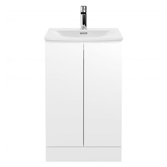 Urfa 50cm 2 Doors Vanity With Curved Basin In Satin White_1