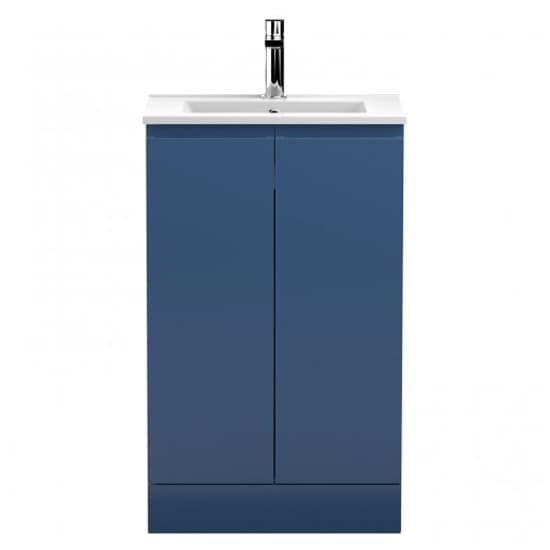 Urfa 50cm 2 Doors Vanity With Minimalist Basin In Satin Blue_1